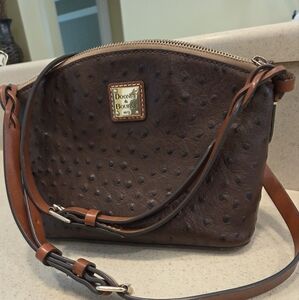 Dooney & Bourke Brown Ostrich-Textured Crossbody Bag